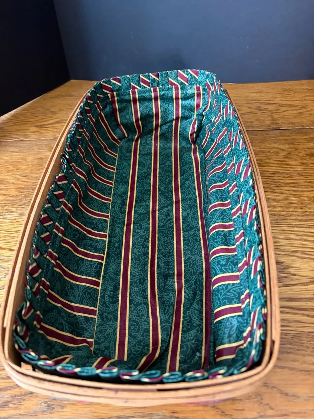 Vintage Longaberger 1993 Bread Basket Combo w/ 1996 Holiday Liner & Terracotta B